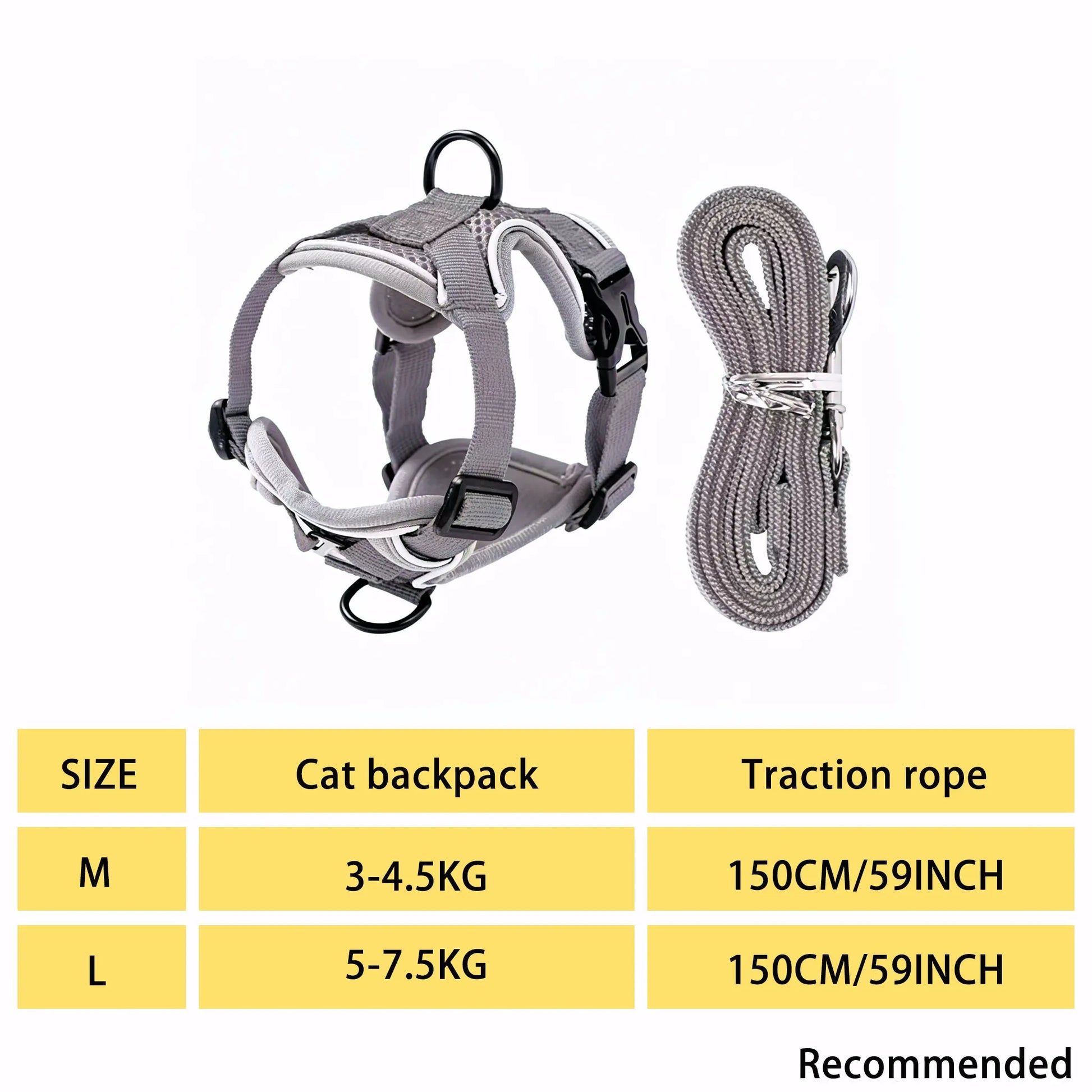 Escape-Proof Cat Harness and Leash Set; Adjustable Size. Cat Leash and Collar Made from Comfortable, Breathable Materials with Adjustable Sizing. Reflective Strip, Soft Mesh Vest, Convenient for Safe Leash Walking. Includes a Summer Version; Breathable An