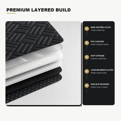 Heavy Duty Hard Bottom Dog Car Seat Extender, 400Lbs Capacity Waterproof Backseat Hammock Platform, Solid Base Pet Protector for Cars, Suvs & Full-Size Trucks