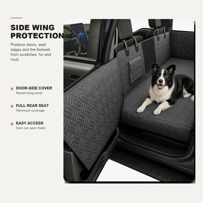 Heavy Duty Hard Bottom Dog Car Seat Extender, 400Lbs Capacity Waterproof Backseat Hammock Platform, Solid Base Pet Protector for Cars, Suvs & Full-Size Trucks