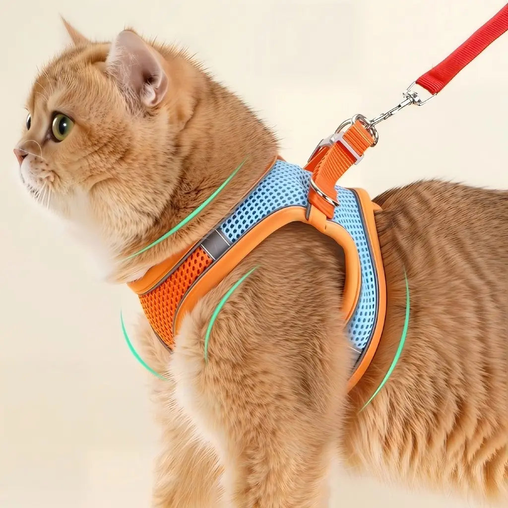 Spoiled Paws Adjustable Pet Safety Belt & Strap Set - Solid Lightweight Harness, Non-Customized Stainless Steel Martingale Collar, Breathable Mesh Leads for Travel, Training, Universal Hiking Use (1 Size, Machine Washable)