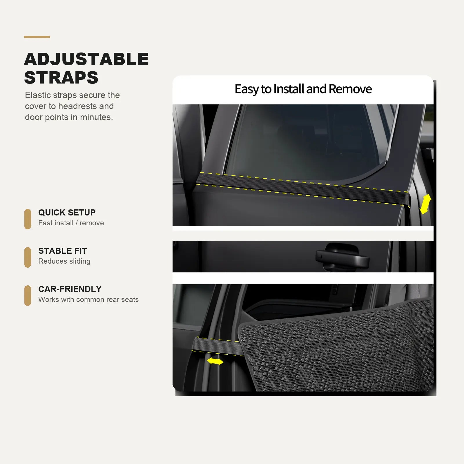Heavy Duty Hard Bottom Dog Car Seat Extender, 400Lbs Capacity Waterproof Backseat Hammock Platform, Solid Base Pet Protector for Cars, Suvs & Full-Size Trucks