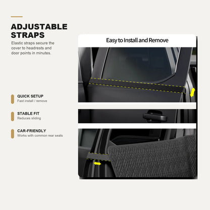Heavy Duty Hard Bottom Dog Car Seat Extender, 400Lbs Capacity Waterproof Backseat Hammock Platform, Solid Base Pet Protector for Cars, Suvs & Full-Size Trucks