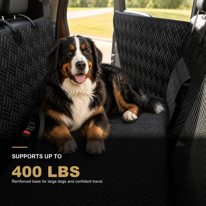 Heavy Duty Hard Bottom Dog Car Seat Extender, 400Lbs Capacity Waterproof Backseat Hammock Platform, Solid Base Pet Protector for Cars, Suvs & Full-Size Trucks