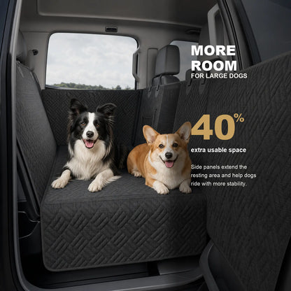 Heavy Duty Hard Bottom Dog Car Seat Extender, 400Lbs Capacity Waterproof Backseat Hammock Platform, Solid Base Pet Protector for Cars, Suvs & Full-Size Trucks