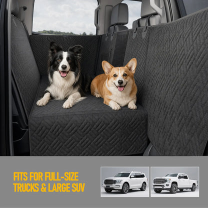 Heavy Duty Hard Bottom Dog Car Seat Extender, 400Lbs Capacity Waterproof Backseat Hammock Platform, Solid Base Pet Protector for Cars, Suvs & Full-Size Trucks