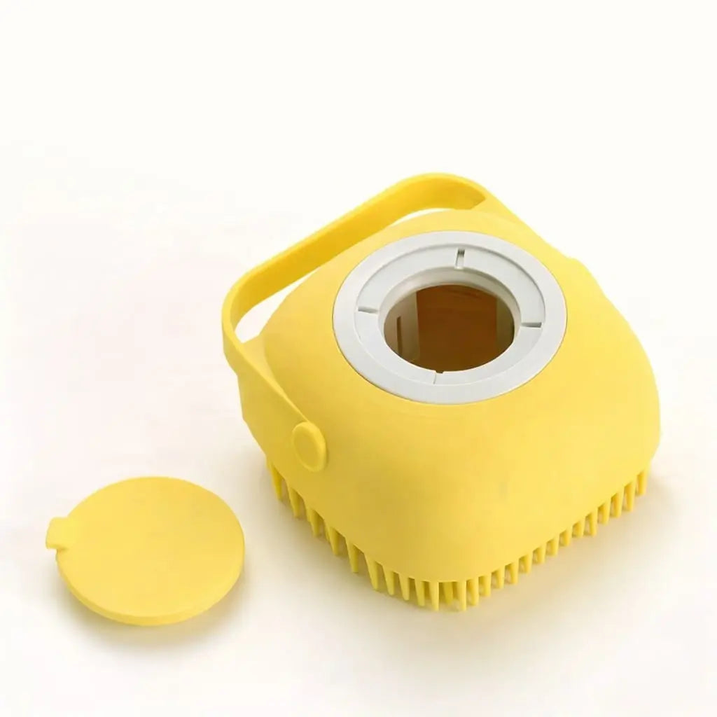 Pet Bath Soap Dispenser Massage Brush - Silicone Rubber Grooming Accessory with Soft Bristles, Universal Cleaning Tool for Dogs & Cats, Pet Beauty Hair Care Shower Grooming Accessory, Grooming Accessories